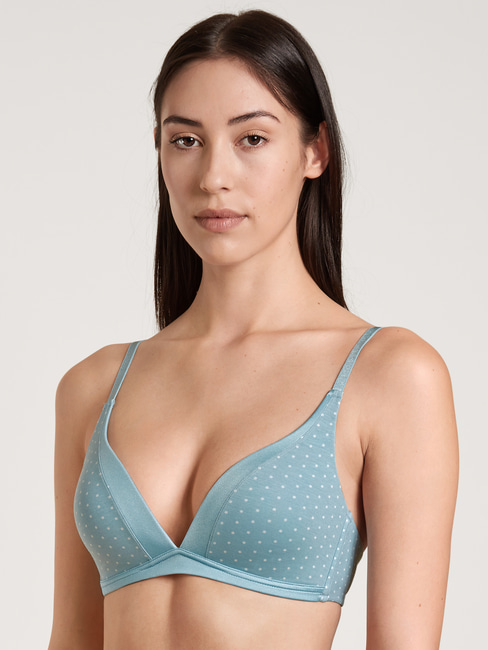 CALIDA Cate Print Triangle soft bra with cup turquoise