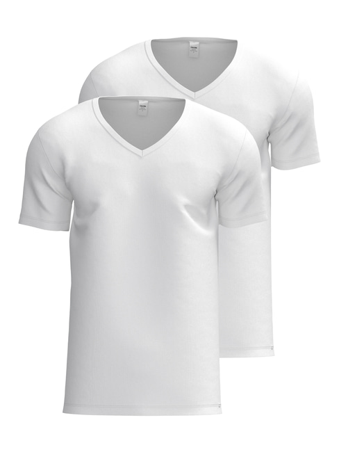 CALIDA Natural Benefit V-shirt, two-pack white