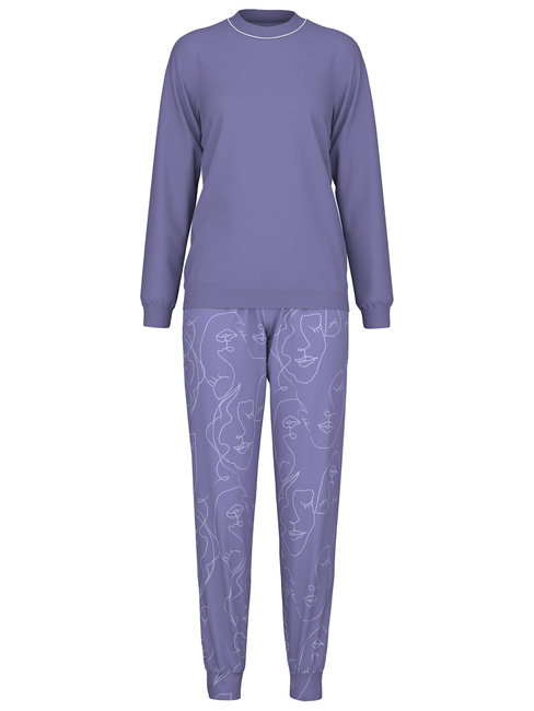 CALIDA Night Lovers Pyjama with cuff purple