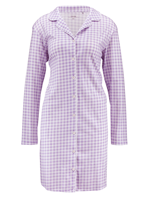CALIDA Daylight Dreams Sleepshirt, buttoned through, 95cm length purple