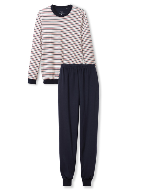 CALIDA Midnight Stripes Bündchen-Pyjama